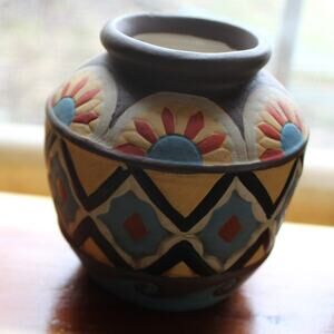 Hand Painted Ceramic Southwest Mexico Style Vintage